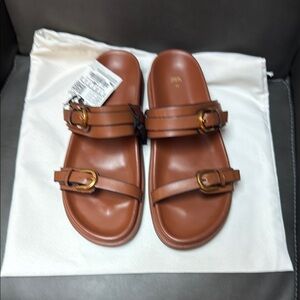 Brown Leather Sandals from Zara